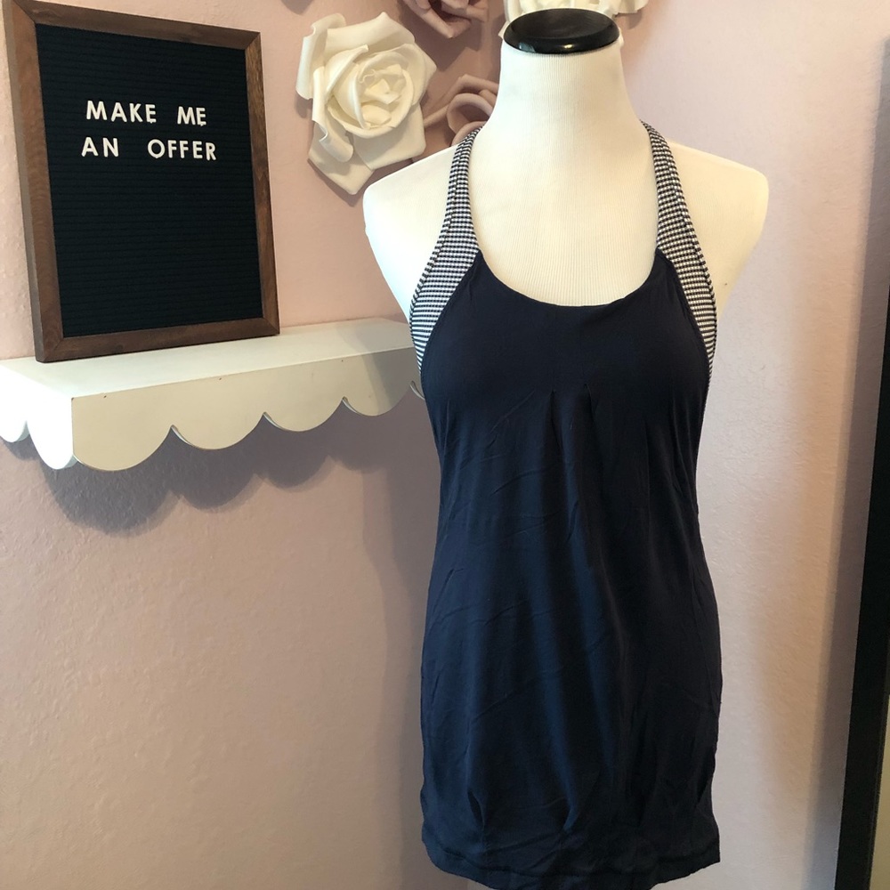 DONATING TOMORROW!! Navy Checkered Tank